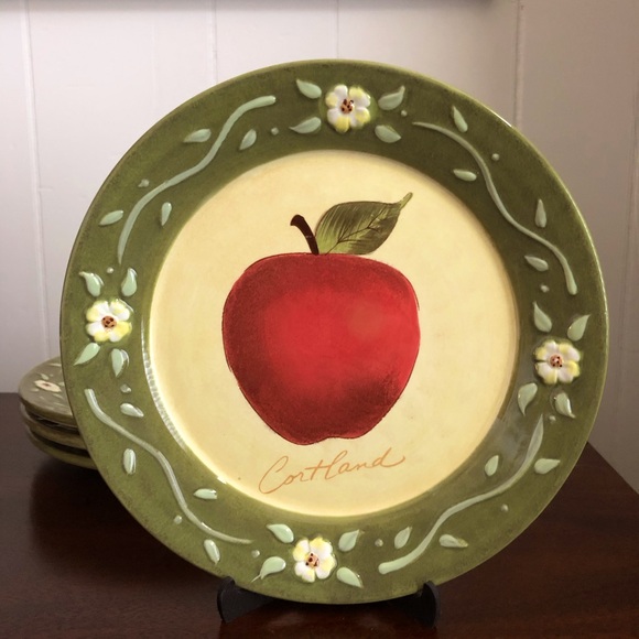 Apple Dessert Plates Designed by Artist Susan Winget - set of 4 - Picture 2 of 7